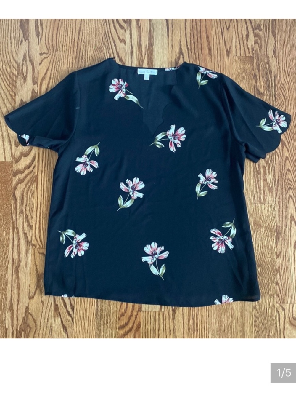 Nine Britton Scallop Neckline Blouse